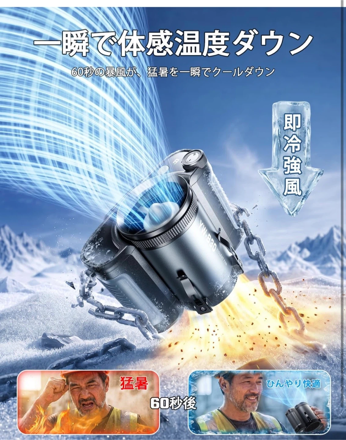 多機能ポータブルファン YW-B30 LEDライト付きの写真4枚目