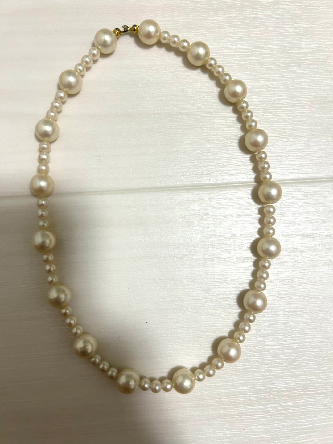 【美品】ランダムパール ネックレス グラデーション 約39cm 首元華やか
