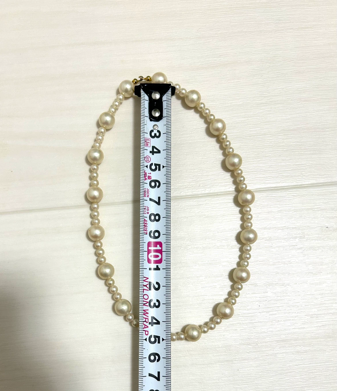 【美品】ランダムパール ネックレス グラデーション 約39cm 首元華やかの写真2枚目