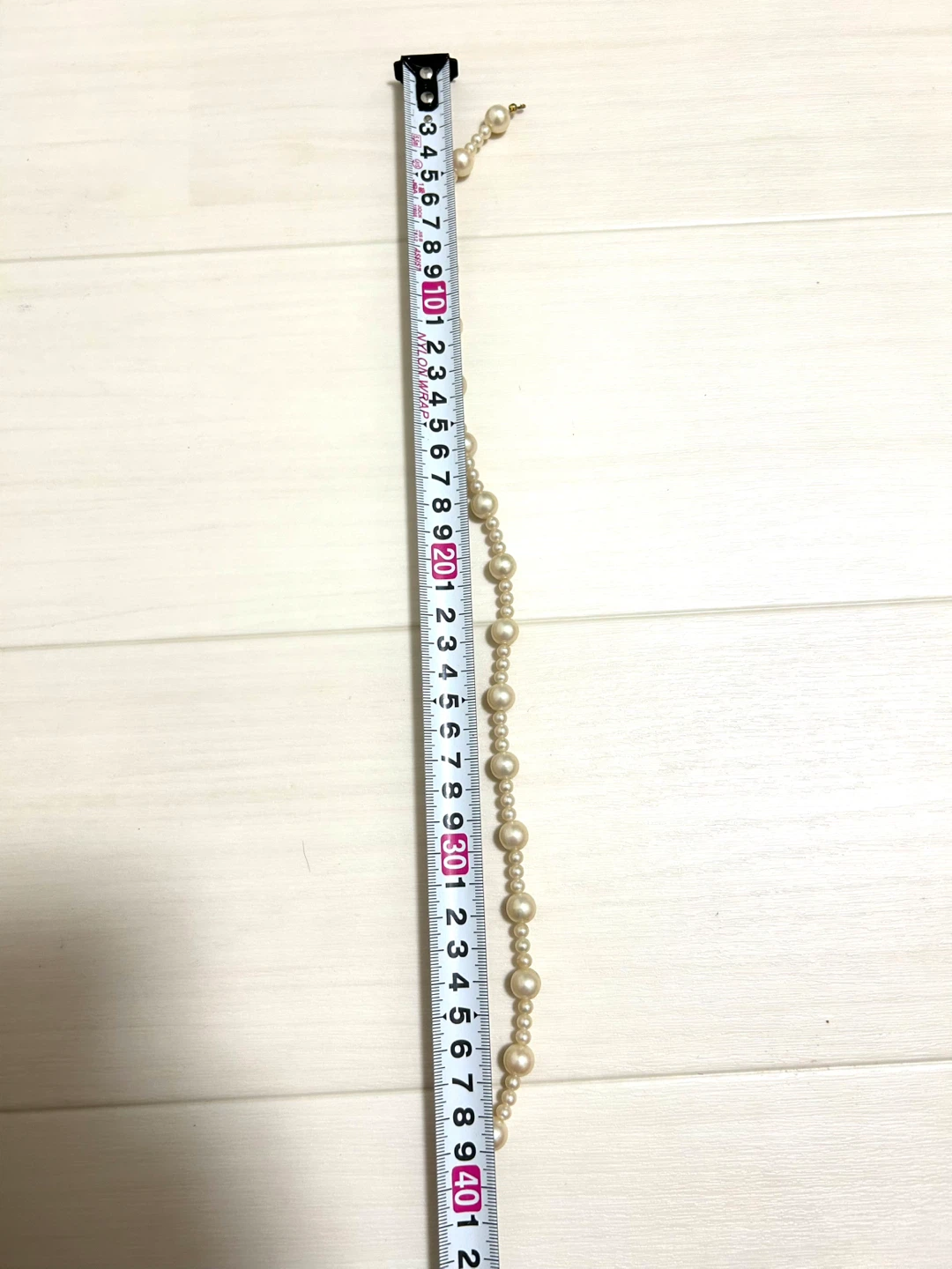 【美品】ランダムパール ネックレス グラデーション 約39cm 首元華やかの写真3枚目