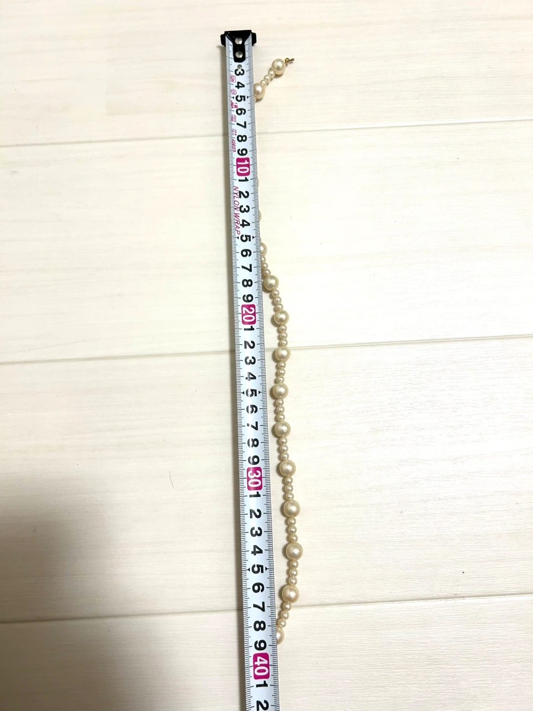 【美品】ランダムパール ネックレス グラデーション 約39cm 首元華やかの写真3枚目