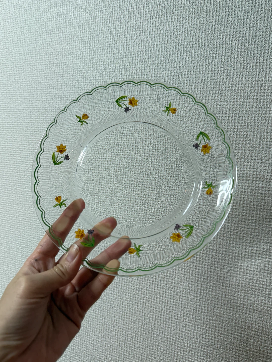 花柄 ガラスプレート 皿