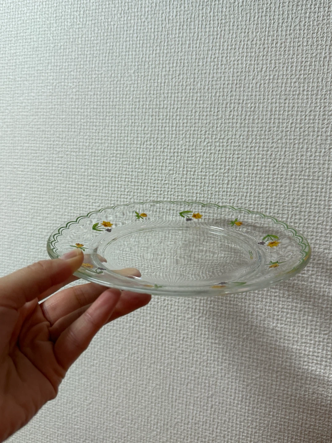 花柄 ガラスプレート 皿の写真2枚目