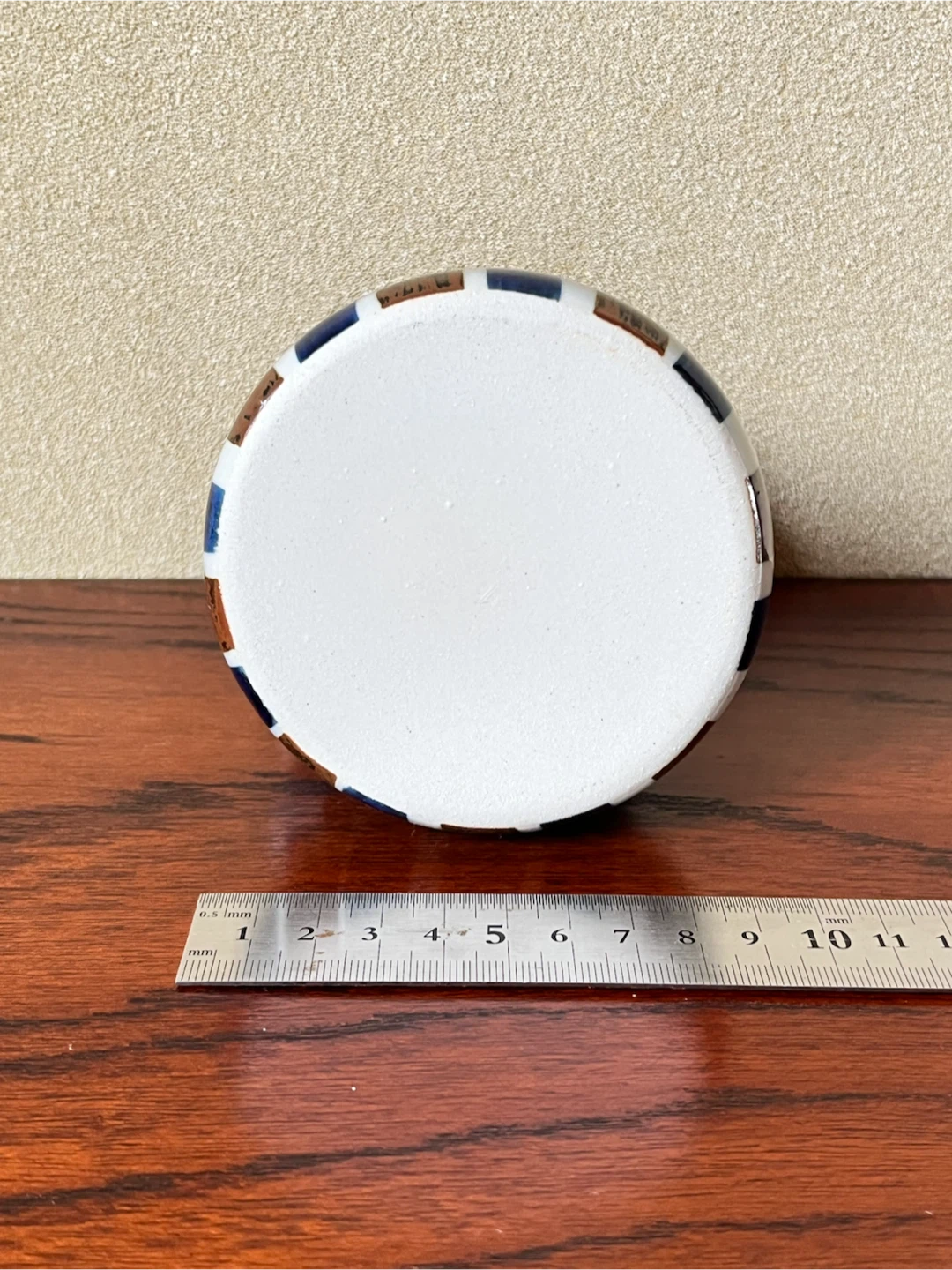 陶器製 片口 酒器 徳利 青茶ストライプの写真3枚目