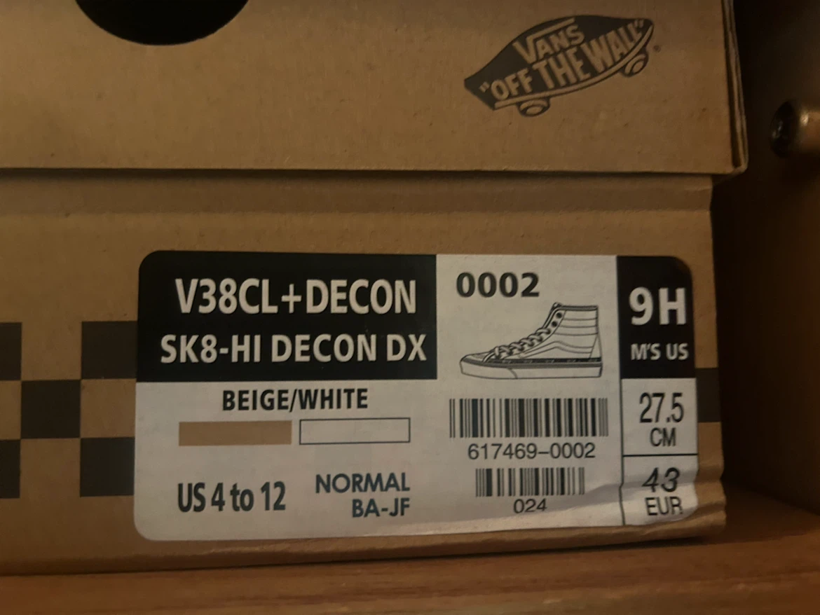ヴァンズ SK8-HI ベージュ 27.5cmの写真3枚目