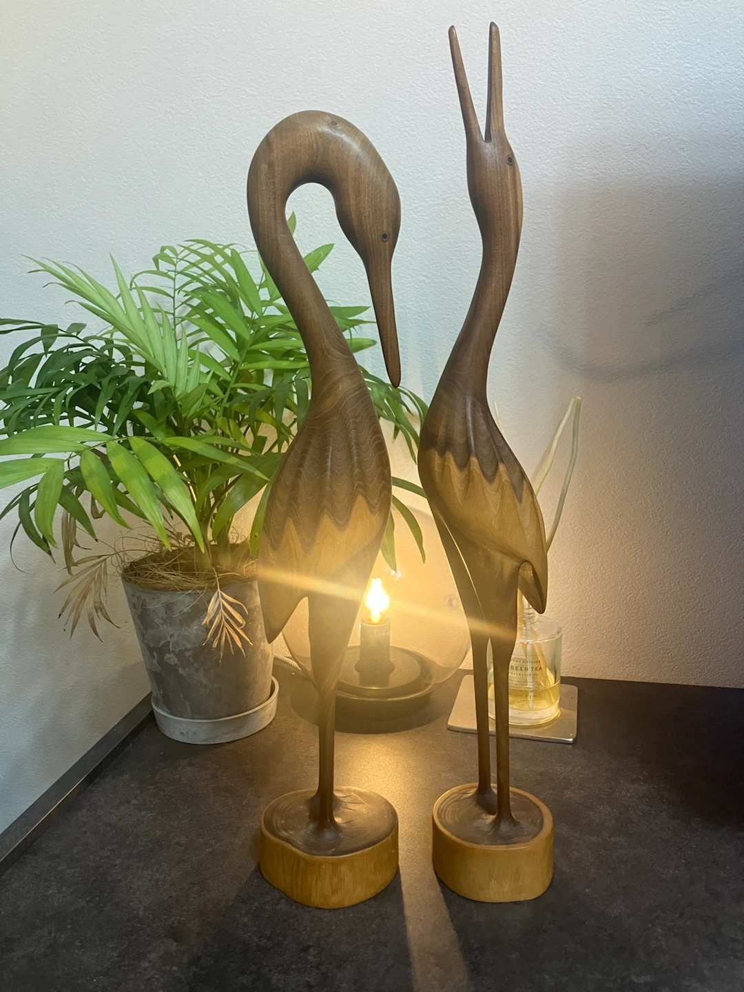 木製 鳥のオブジェ 2体セット