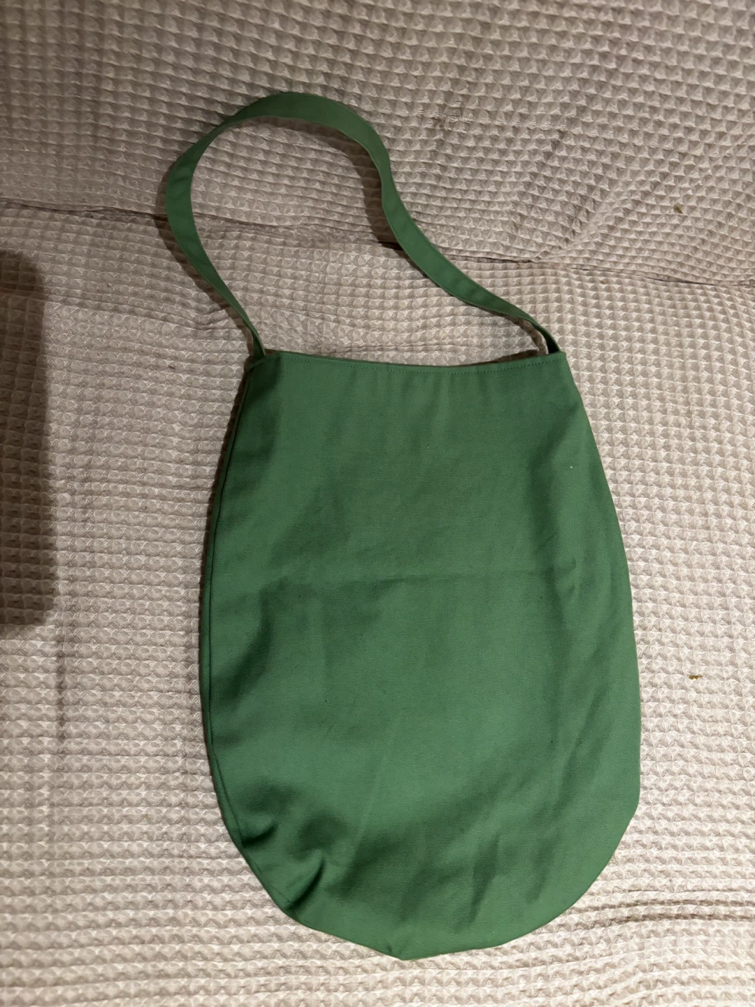 無地 布製ショルダーバッグ グリーン