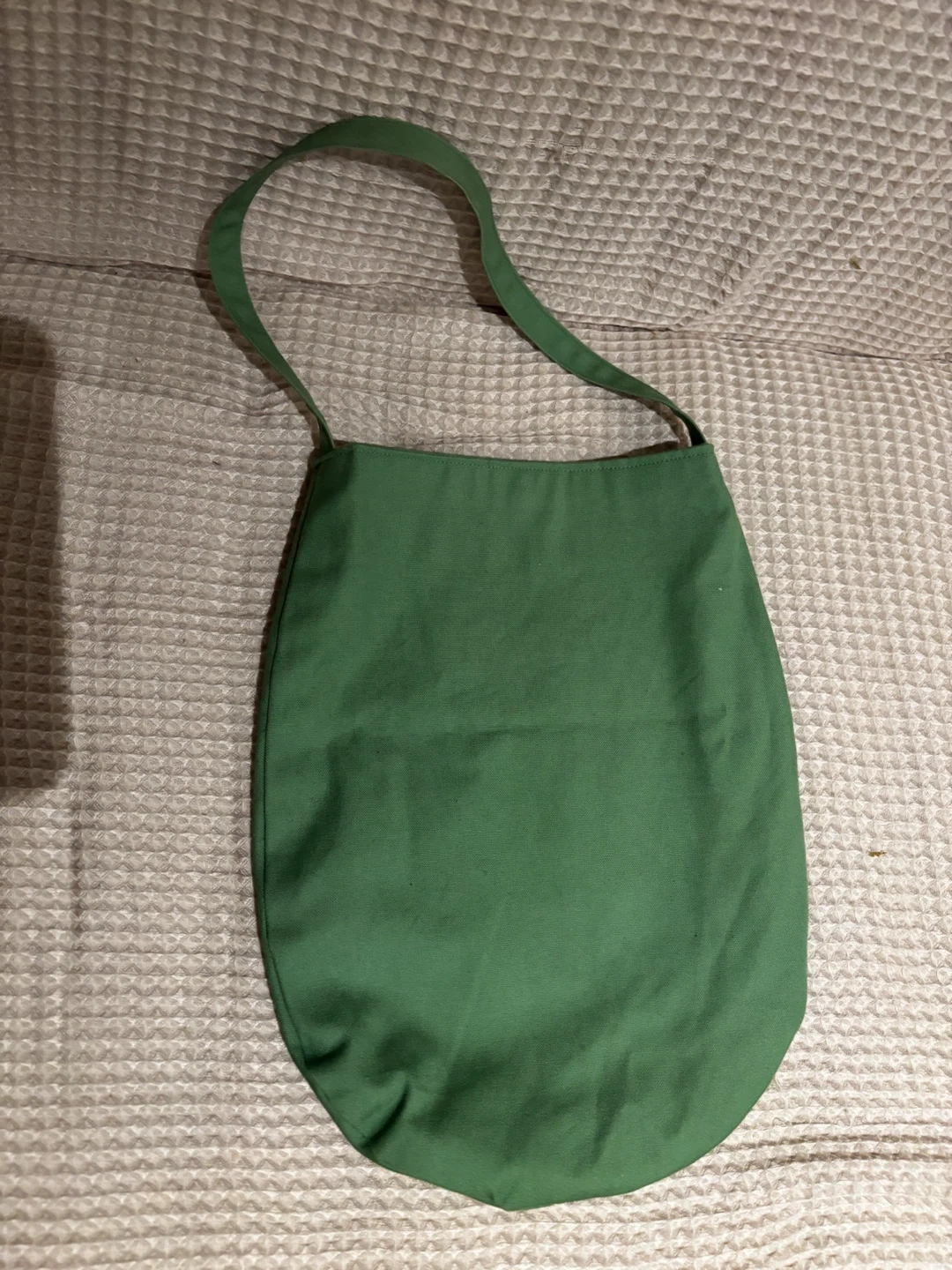 無地 布製ショルダーバッグ グリーン
