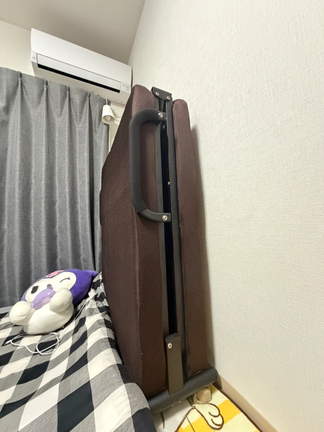 リクライニング 折りたたみベッド ブラウンの写真2枚目