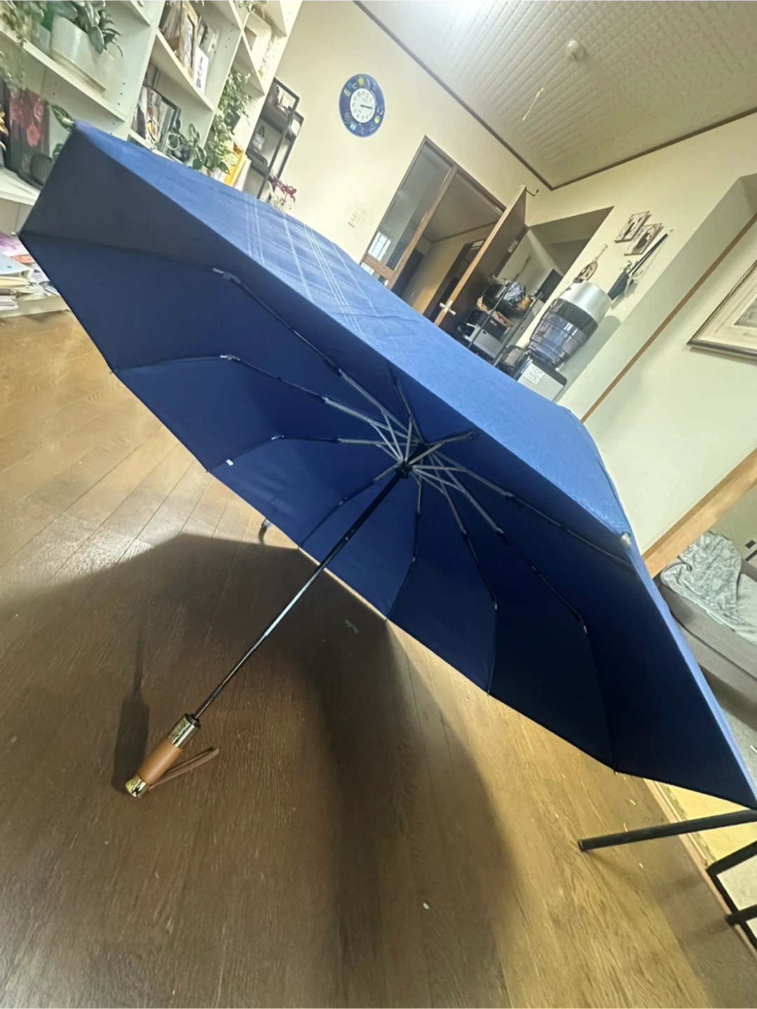 ムサン 自動開閉折りたたみ傘 ネイビーの写真2枚目