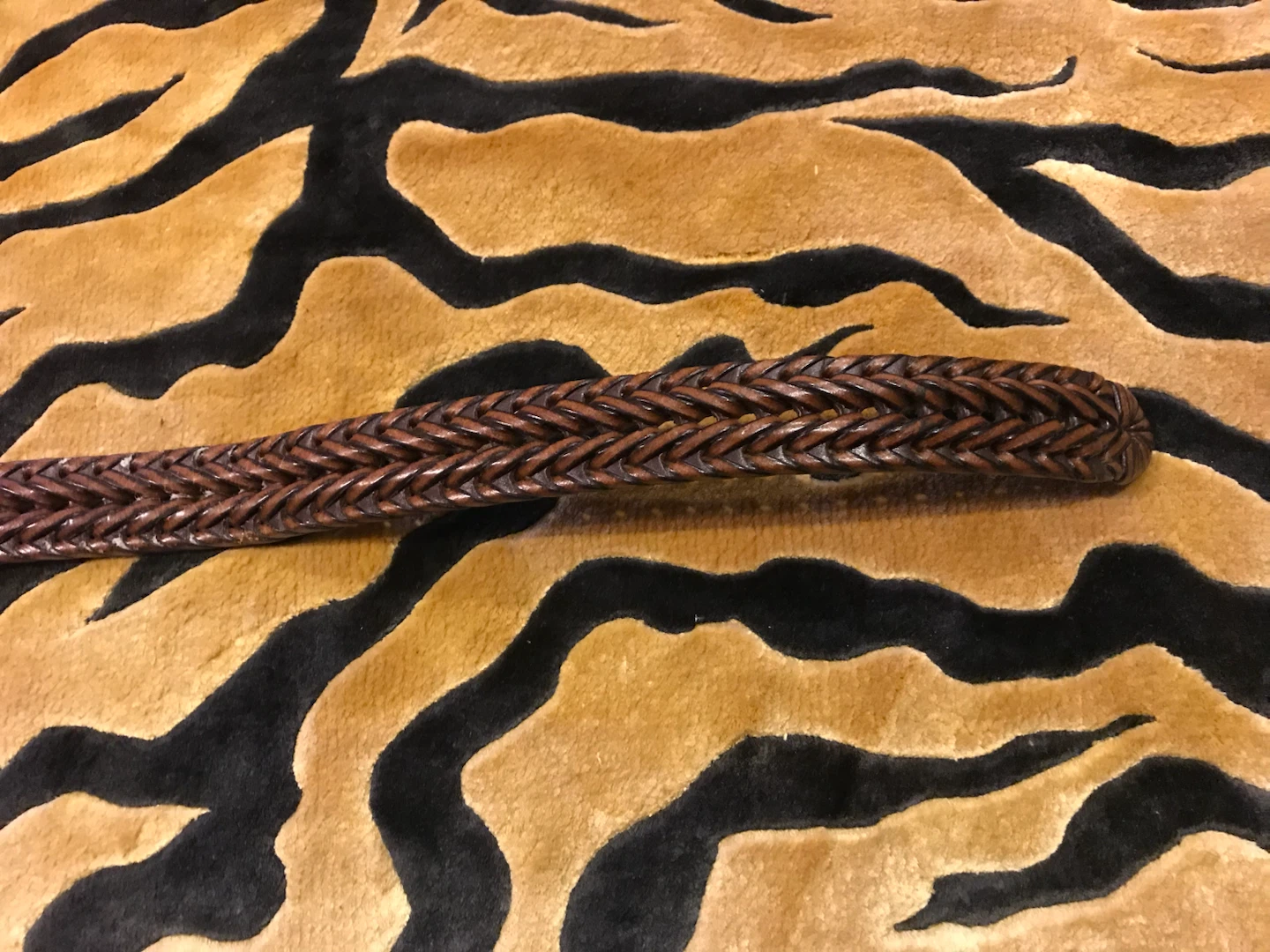 レザー メッシュベルト ブラウン