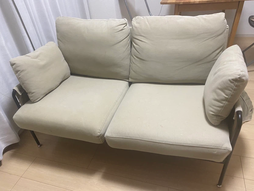 unico 2人掛け ソファ カーキ　ベージュ　シンプル