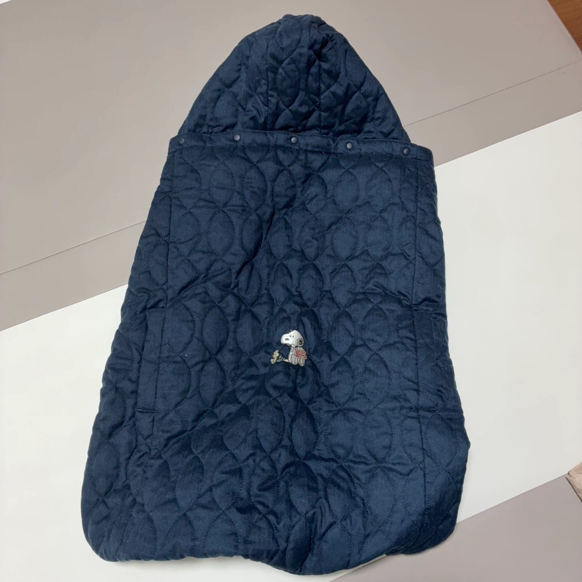 スヌーピー 抱っこ紐 防寒ケープ ネイビー