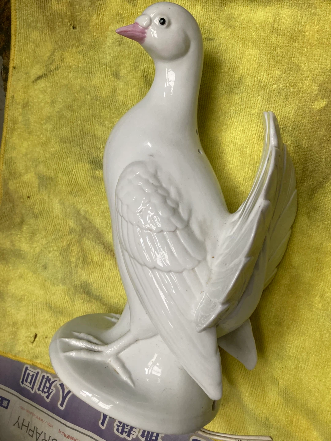 加藤工芸 鳩型照明 ライト 白 陶器製