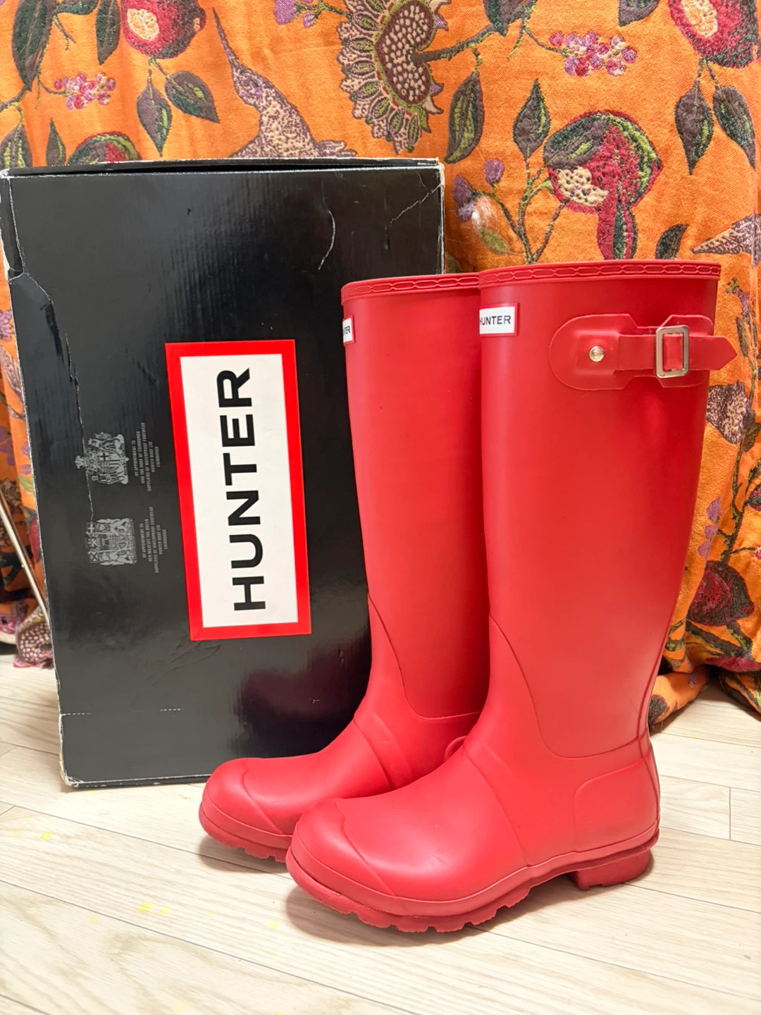 HUNTER レインブーツ 赤 UK5