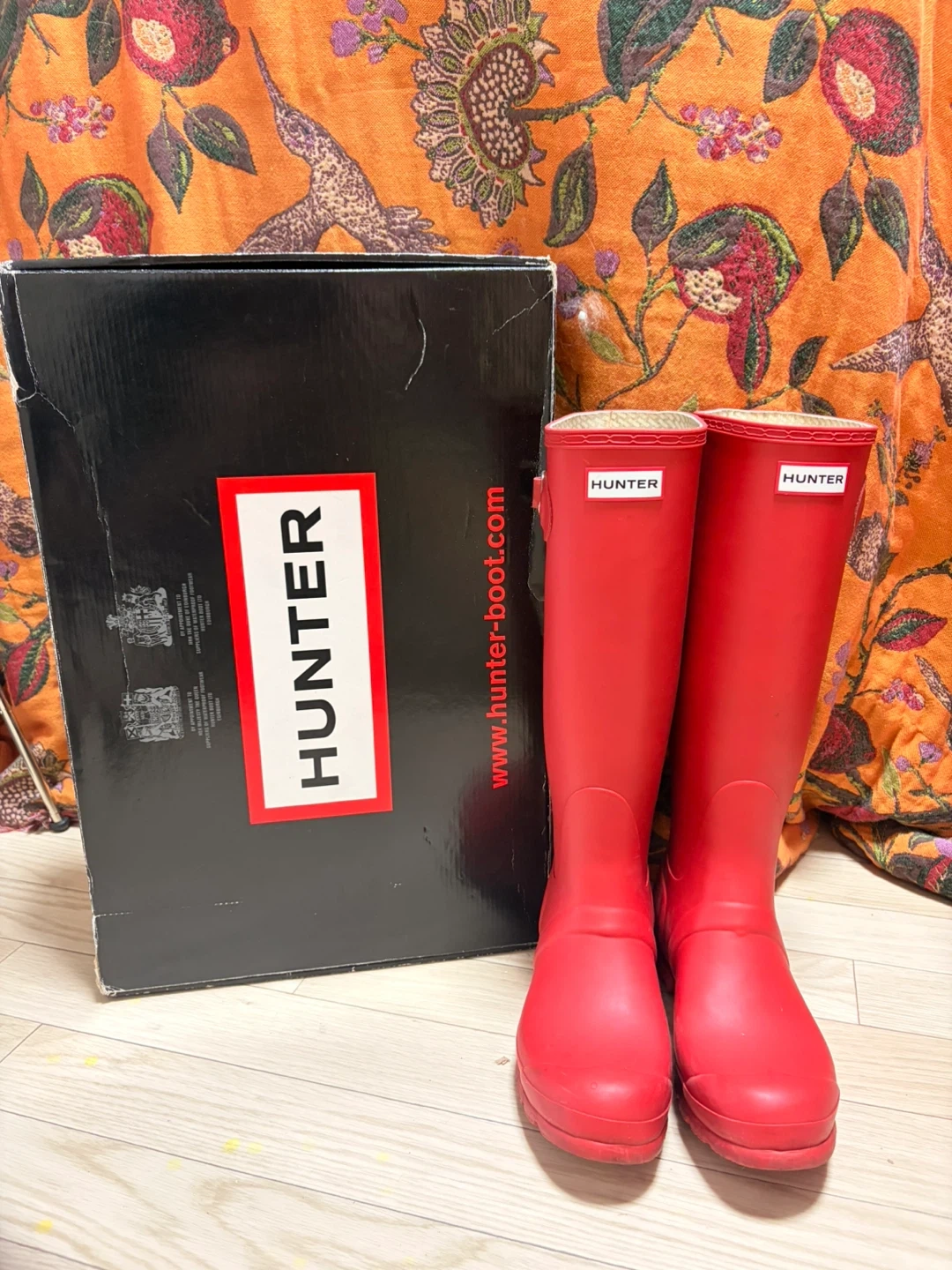 HUNTER レインブーツ 赤 UK5の写真2枚目