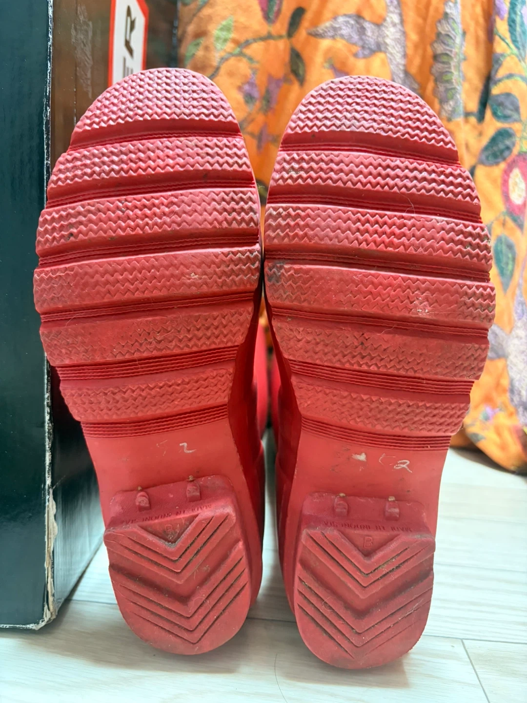 HUNTER レインブーツ 赤 UK5の写真8枚目