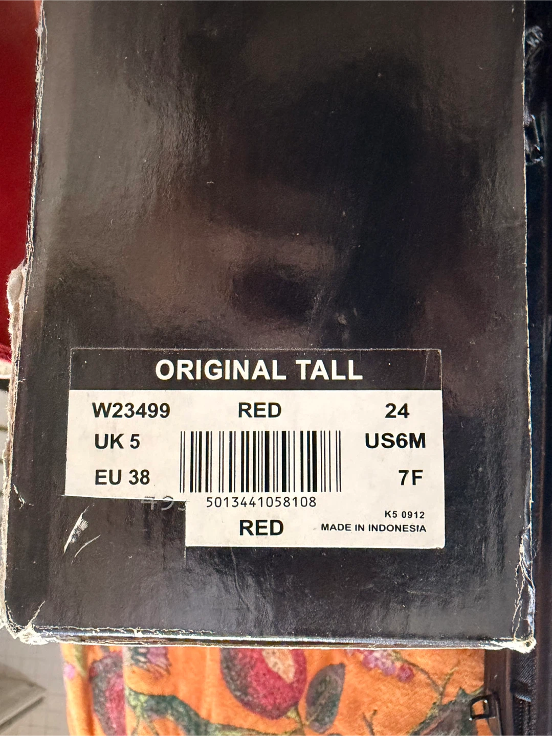 HUNTER レインブーツ 赤 UK5の写真9枚目