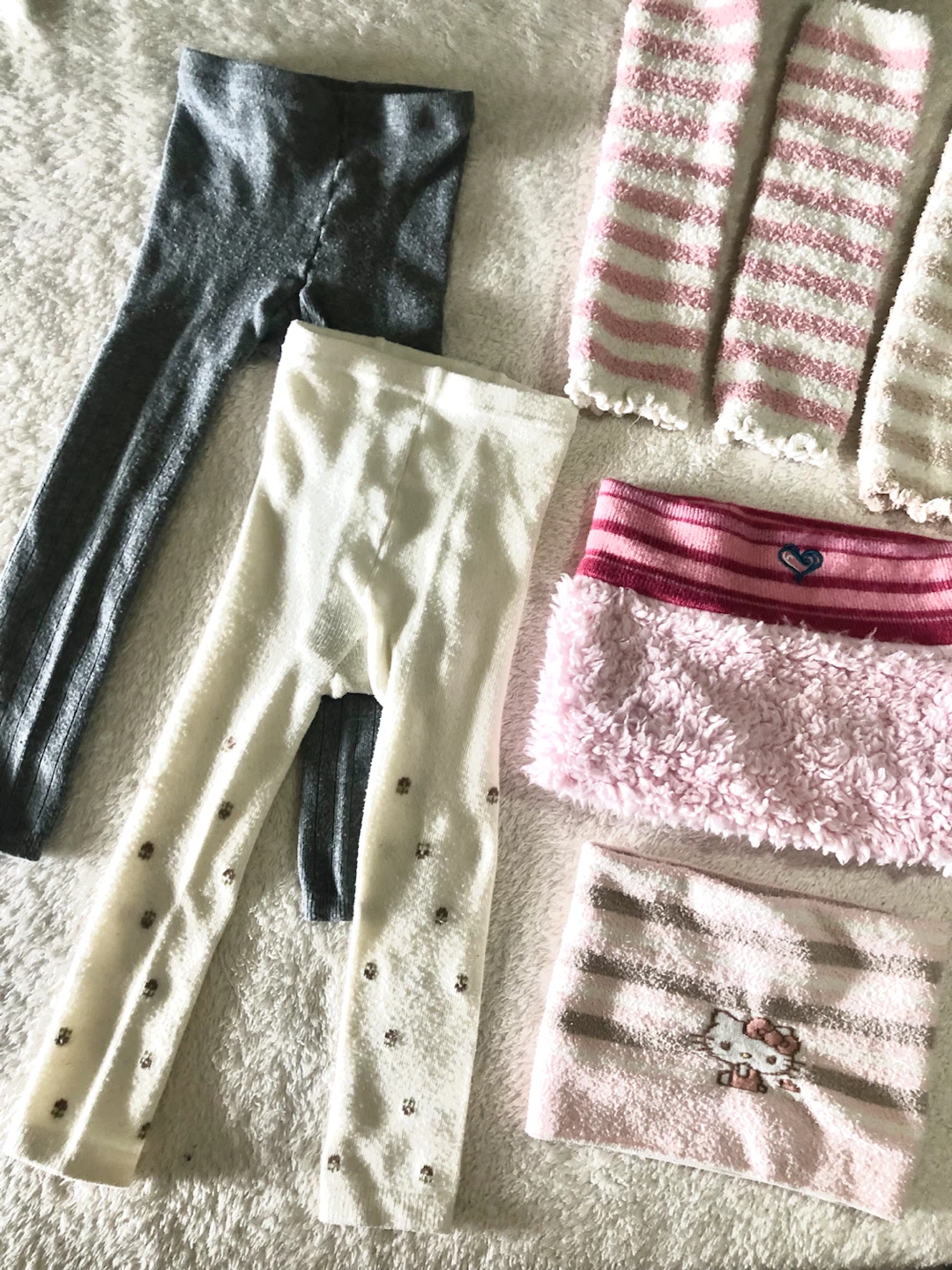 👧✨子供服6点セット：レギンス、レッグウォーマー、スカーフの写真2枚目