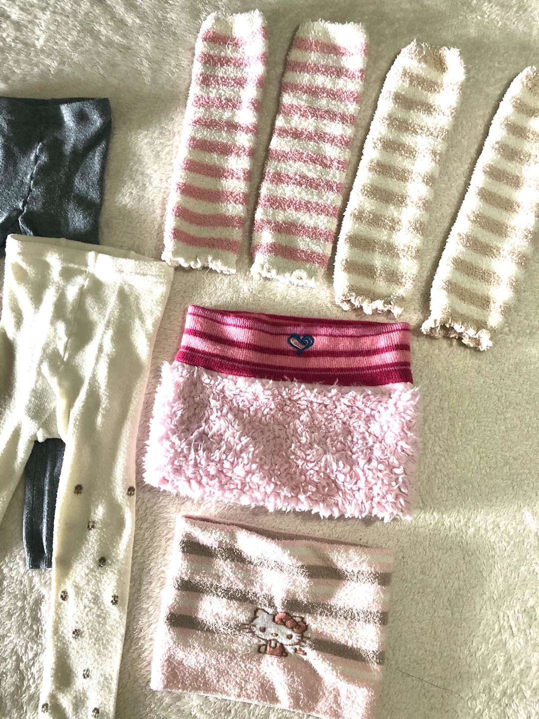 👧✨子供服6点セット:レギンス、レッグウォーマー、スカーフの写真3枚目