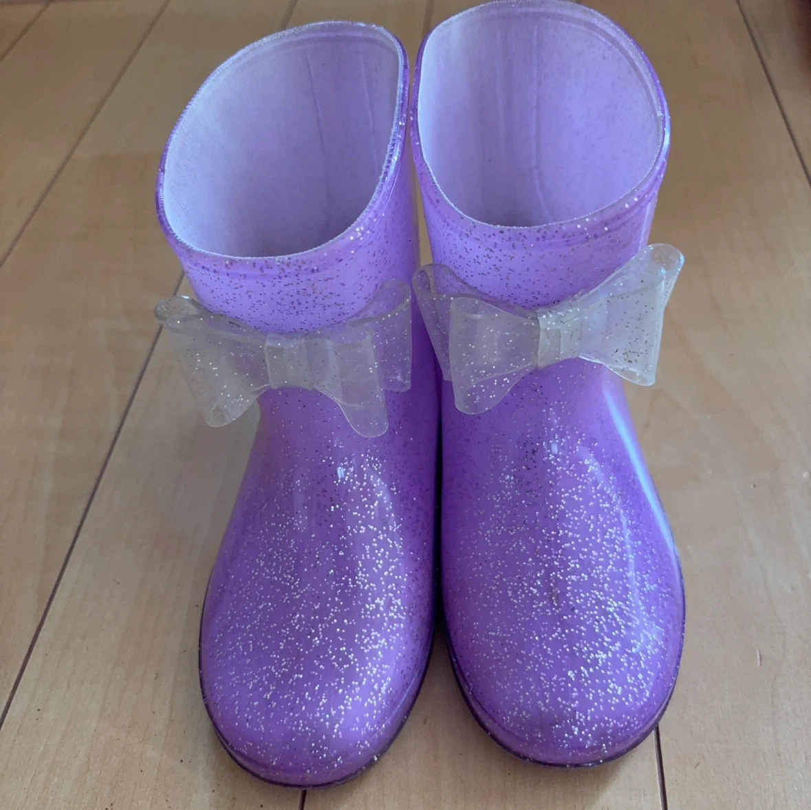 定価2900円❗️レインブーツ パープル 18cm女の子長靴紫