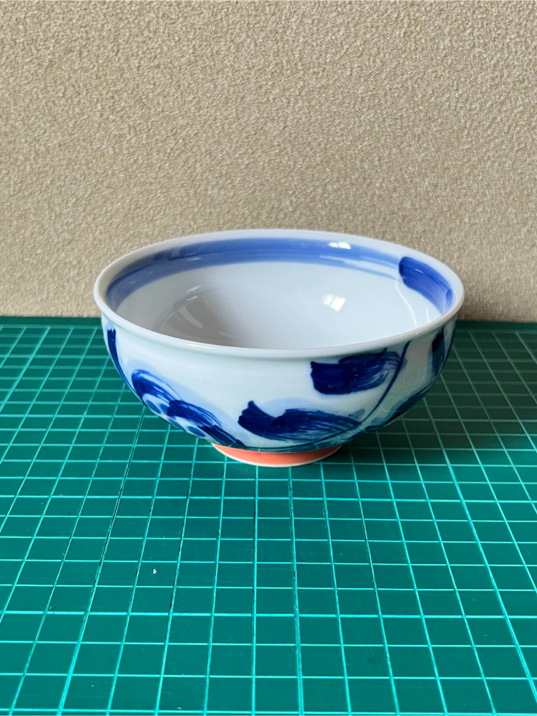 藍染 花柄 茶碗 陶器 飯碗