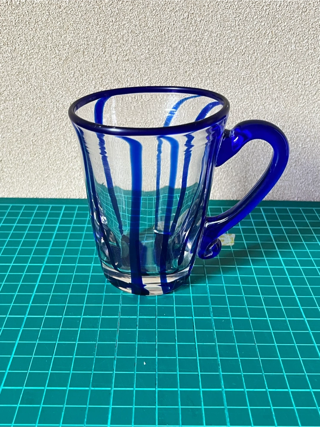 ガラスカップ 青いライン