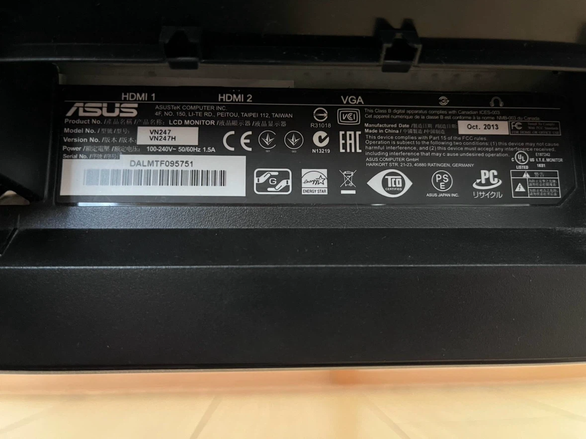 ASUS VN247H 23.6型 フルHDモニター HDMIケーブル付の写真4枚目