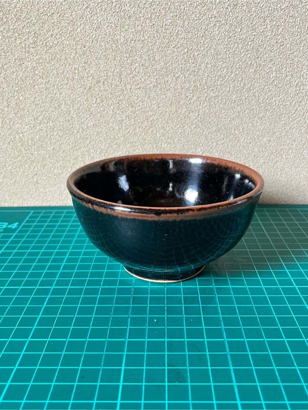 黒釉 陶器 茶碗
