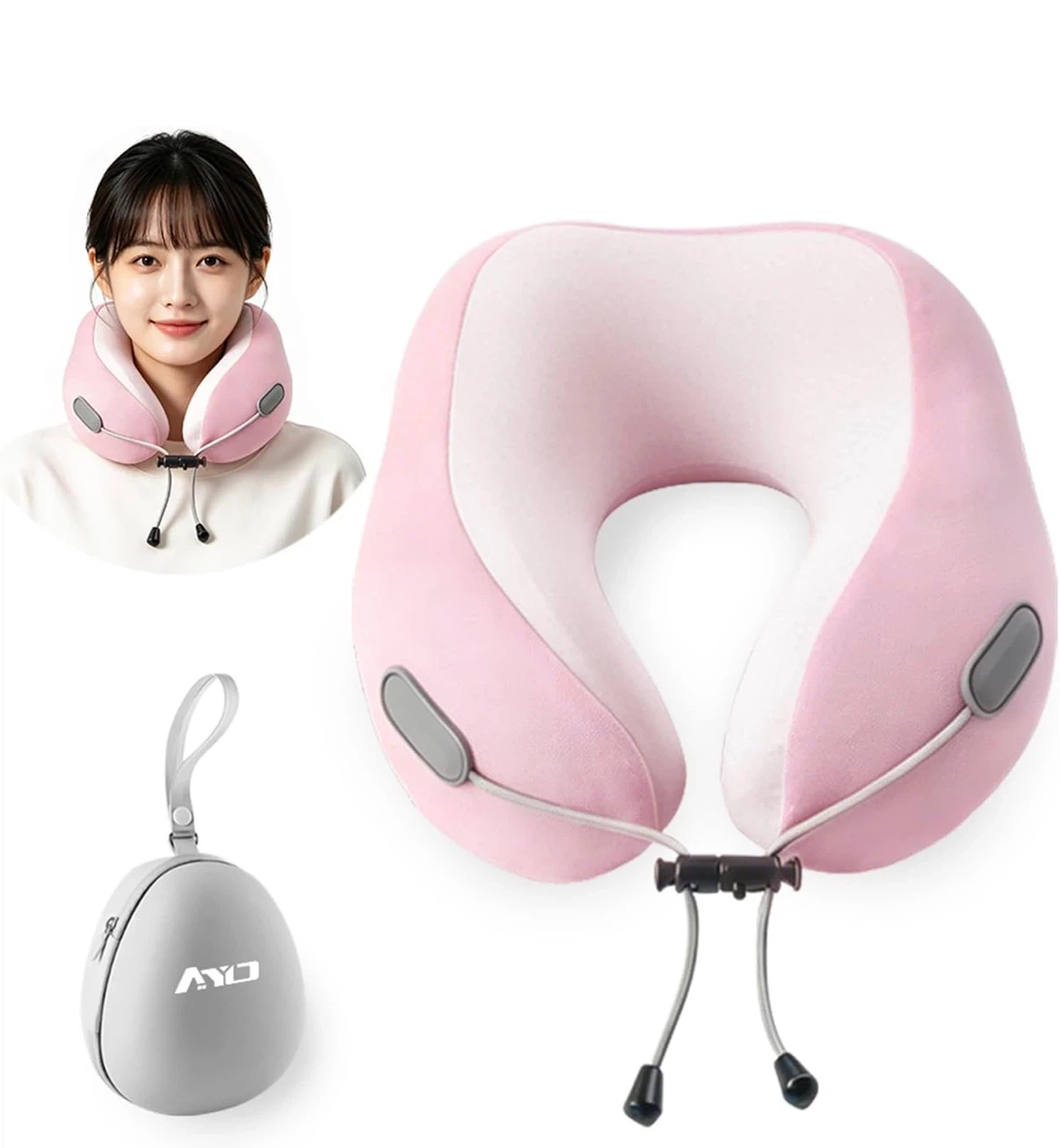 AYO ネックピロー 低反発 ピンク