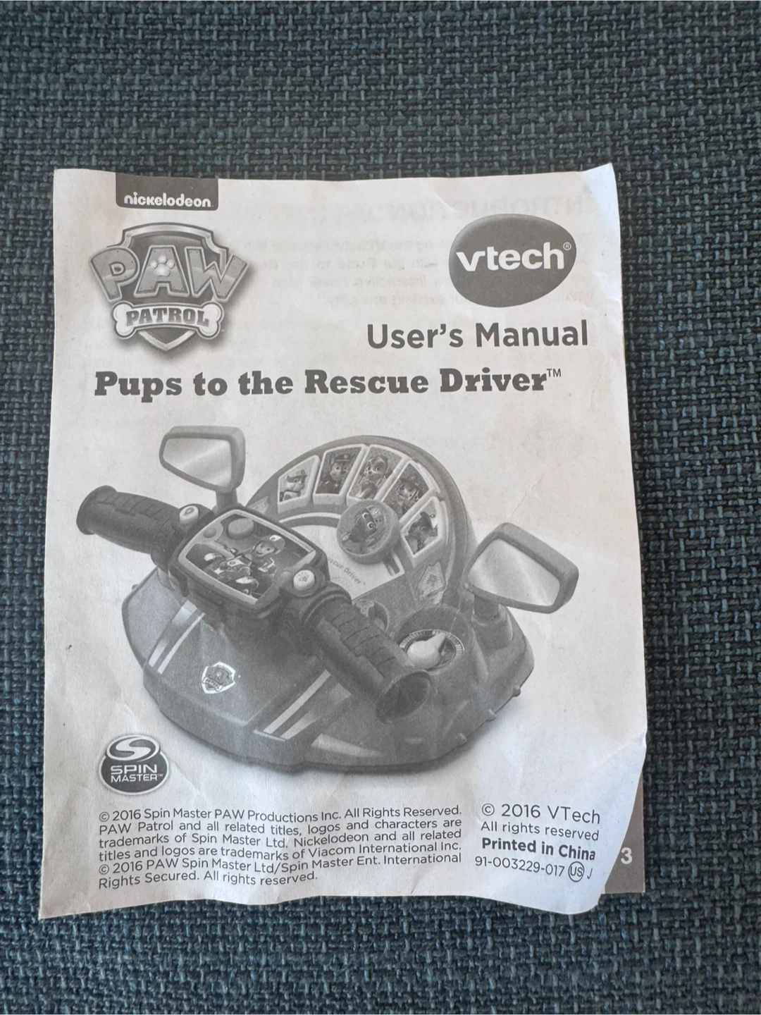 Paw Patrol パウパトロール 運転おもちゃ 取扱説明書付きの写真4枚目