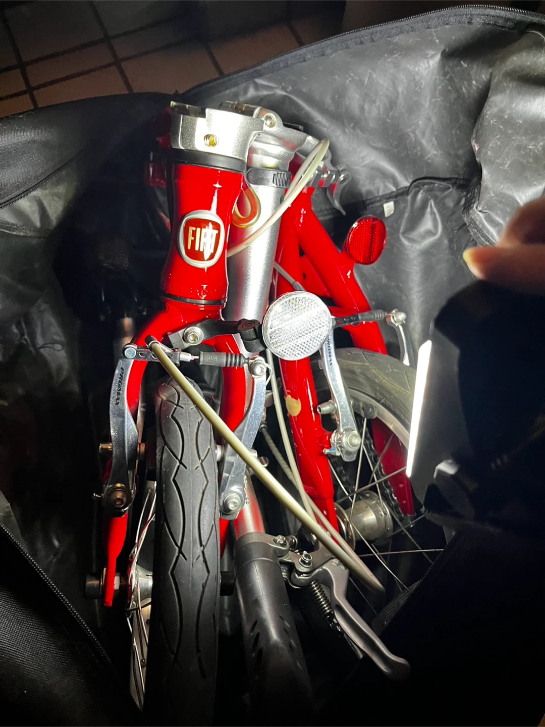 フィアット 折りたたみ自転車 赤の写真4枚目
