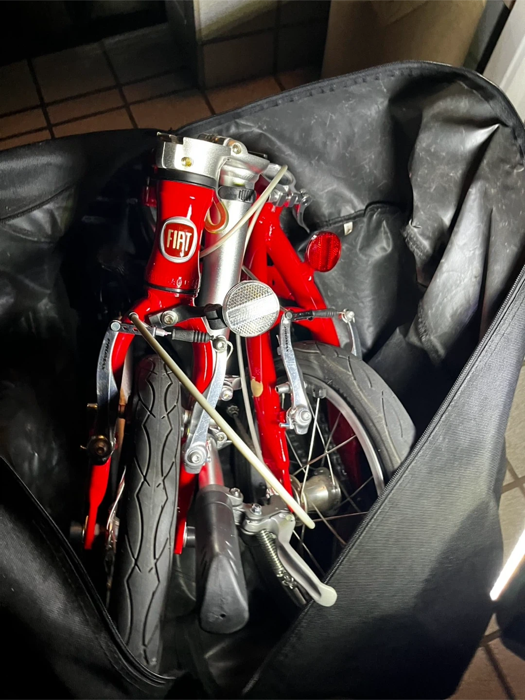 フィアット 折りたたみ自転車 赤の写真5枚目