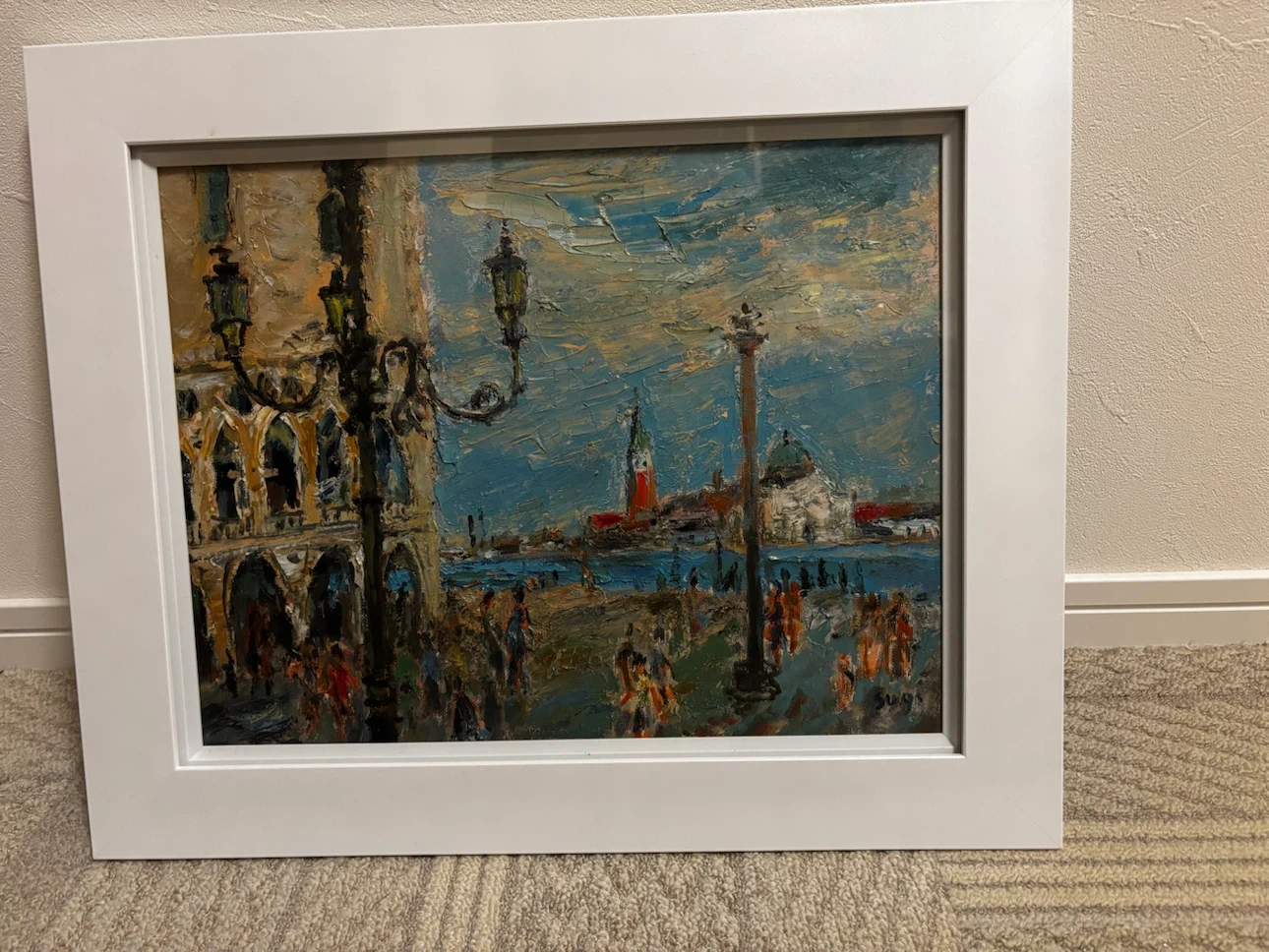 杉谷常吉作 油彩画 ヴェネチア広場風景