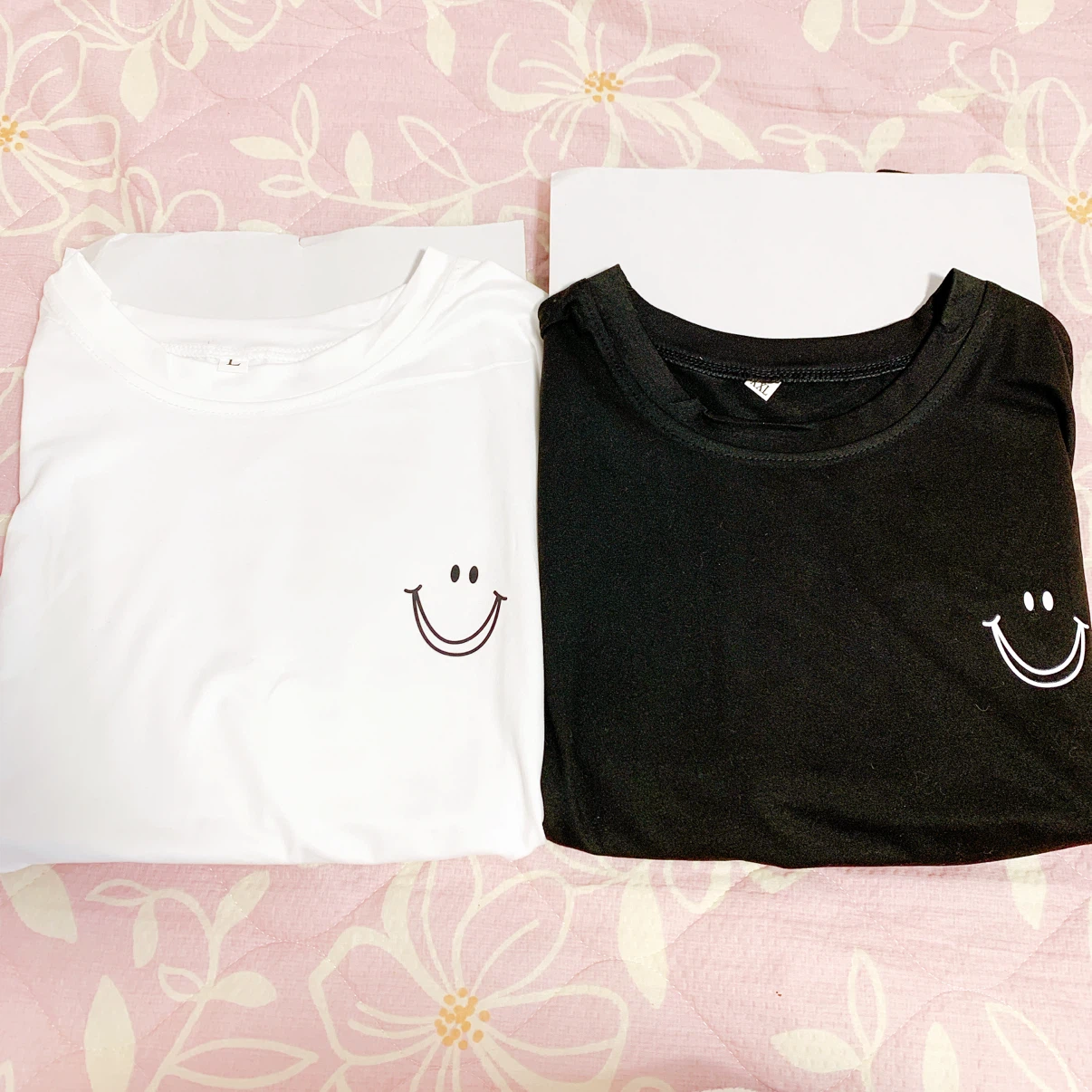 Tシャツ　スマイル　L  白　ホワイト　2枚セット　半袖　綿　夏　秋　薄手の写真10枚目
