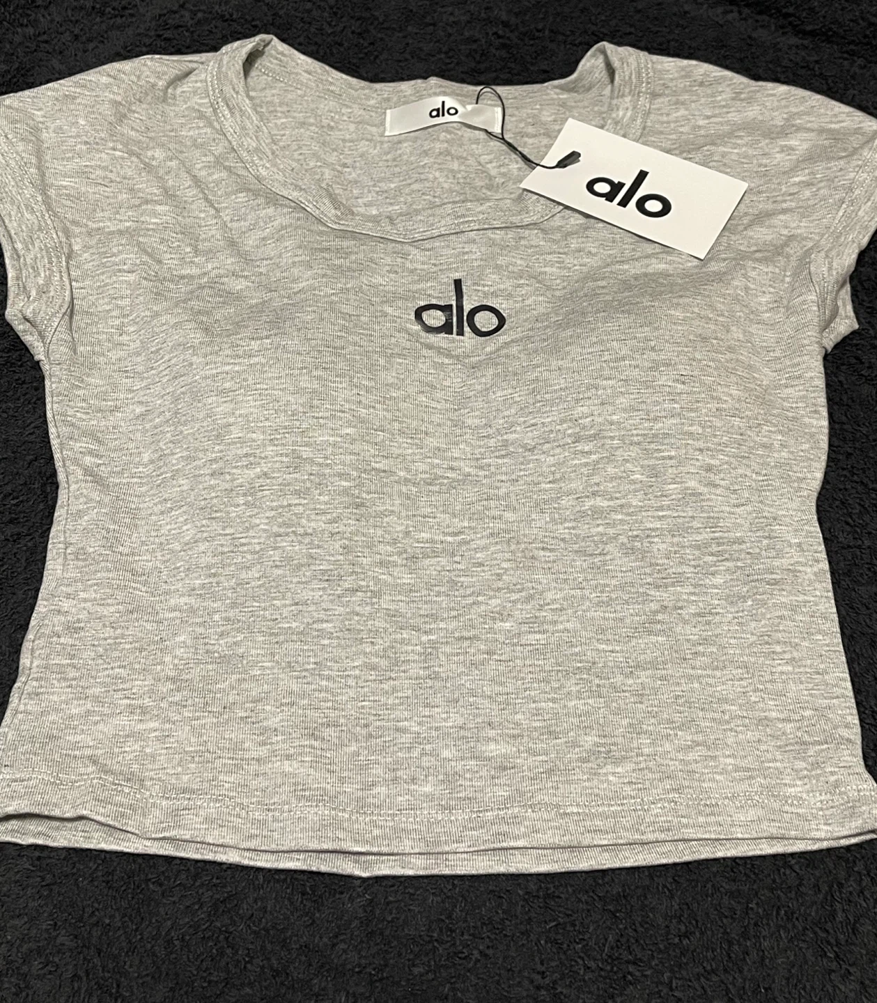 アロヨガ クロップドTシャツ グレーの写真2枚目
