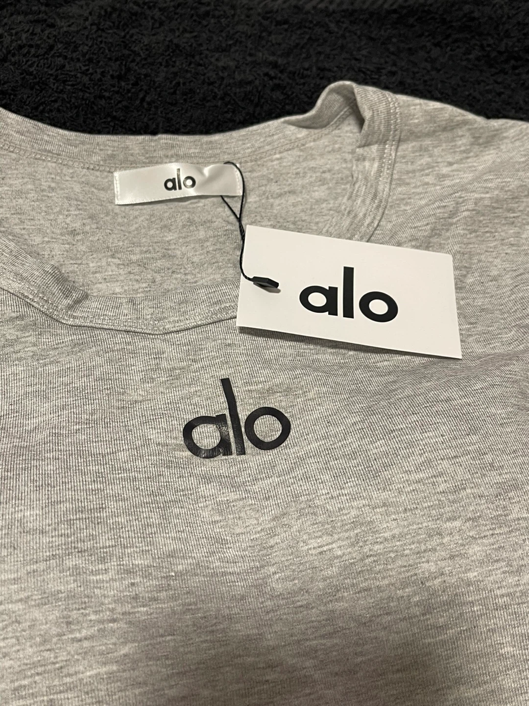 アロヨガ クロップドTシャツ グレーの写真4枚目