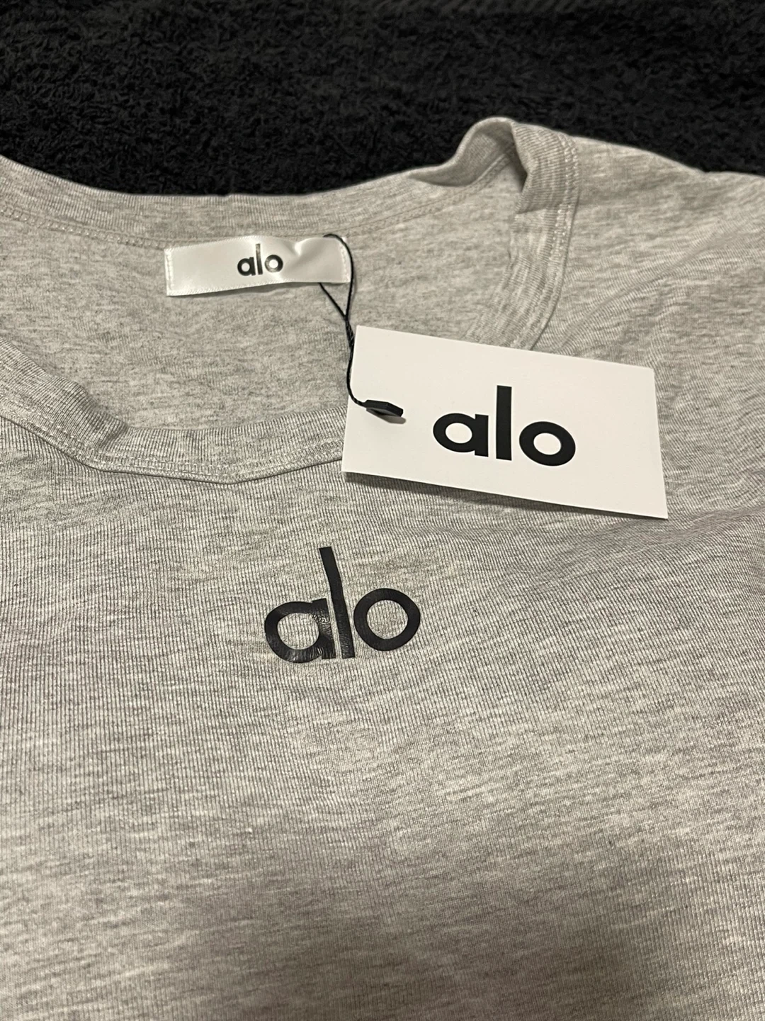 アロヨガ クロップドTシャツ グレーの写真4枚目