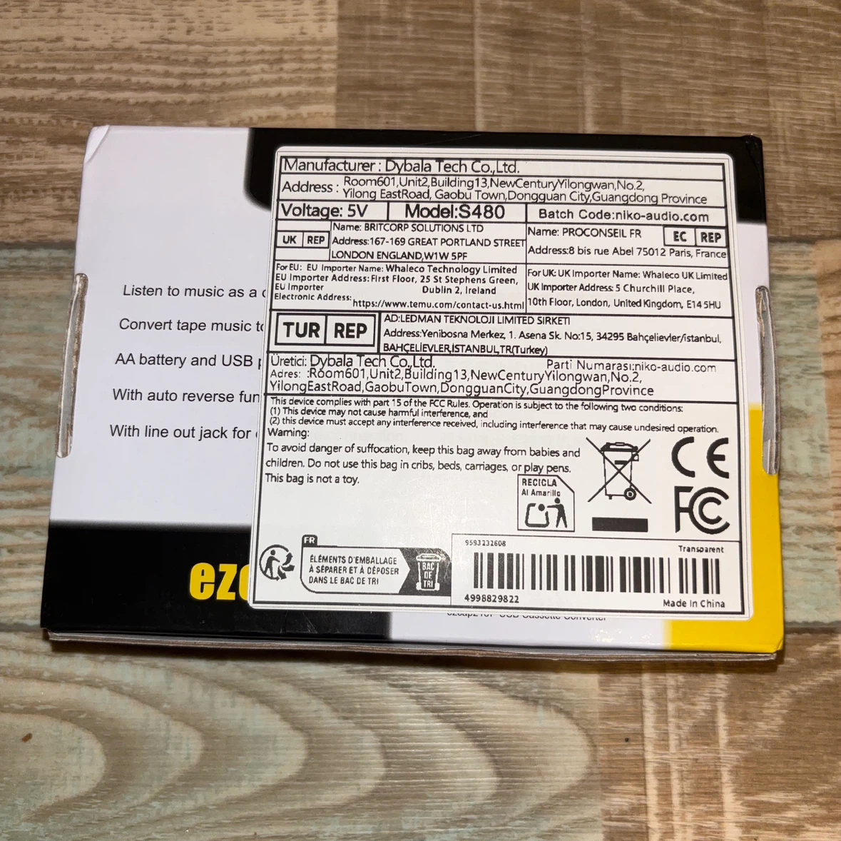 エズキャップ カセットコンバーター S480の写真2枚目