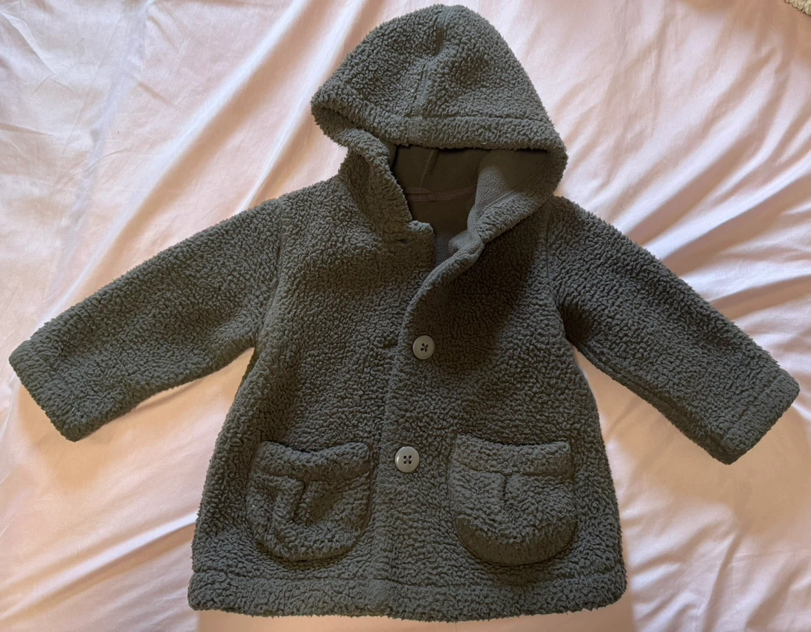 ユニクロ ベビー ボアコート 90cm ダークグレー