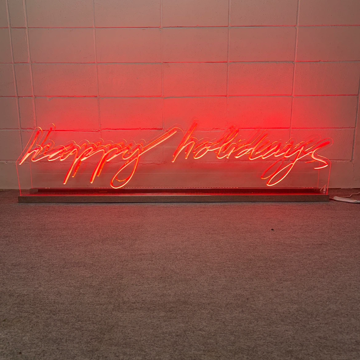 Happy holidays LEDネオンライト 赤 2個セット
