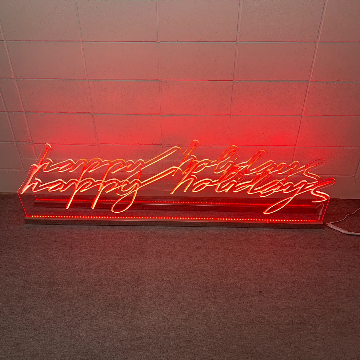Happy holidays LEDネオンライト 赤　2個セットの写真2枚目