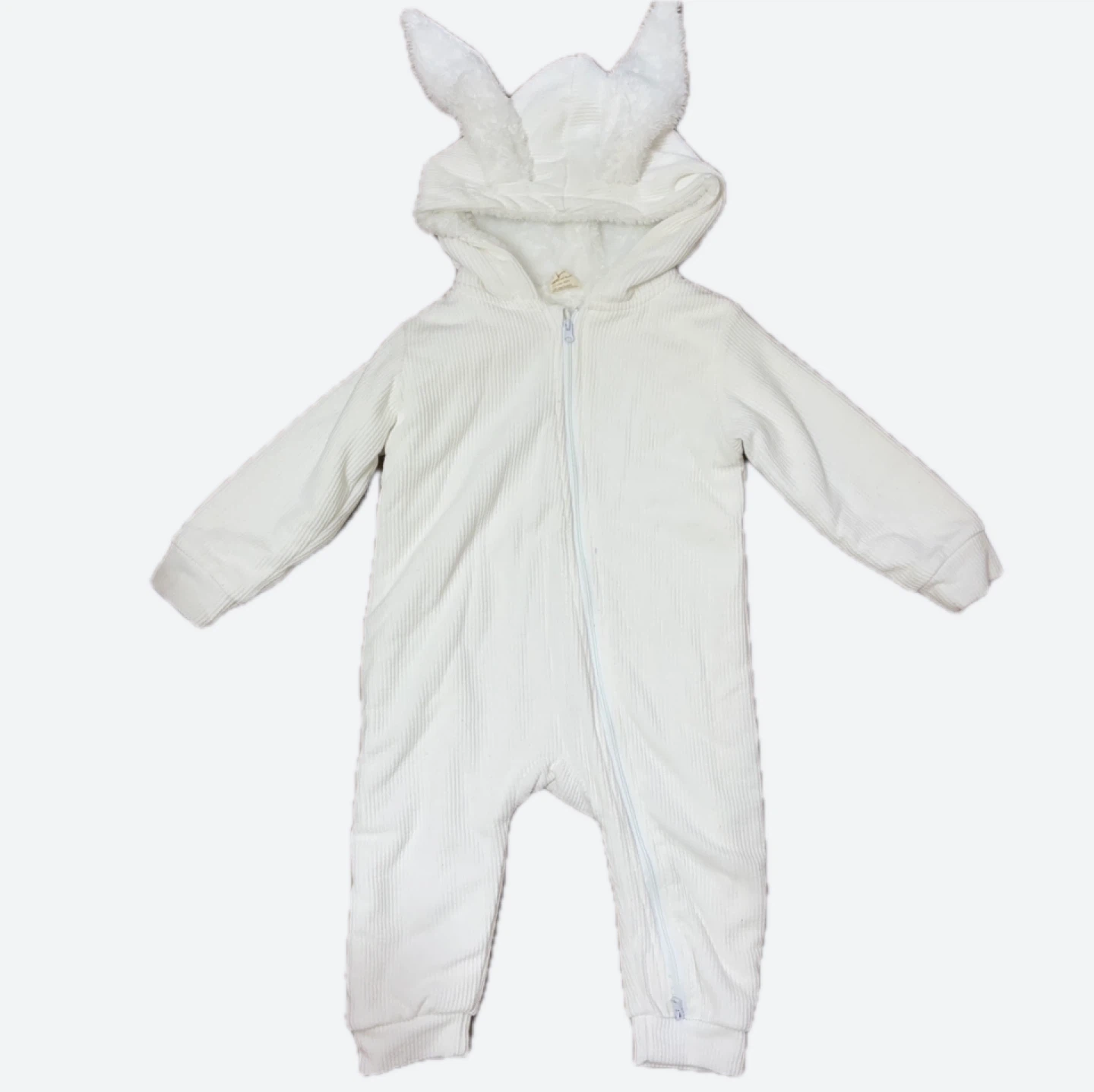 キッズテイルズ うさ耳ロンパース 白 90cm