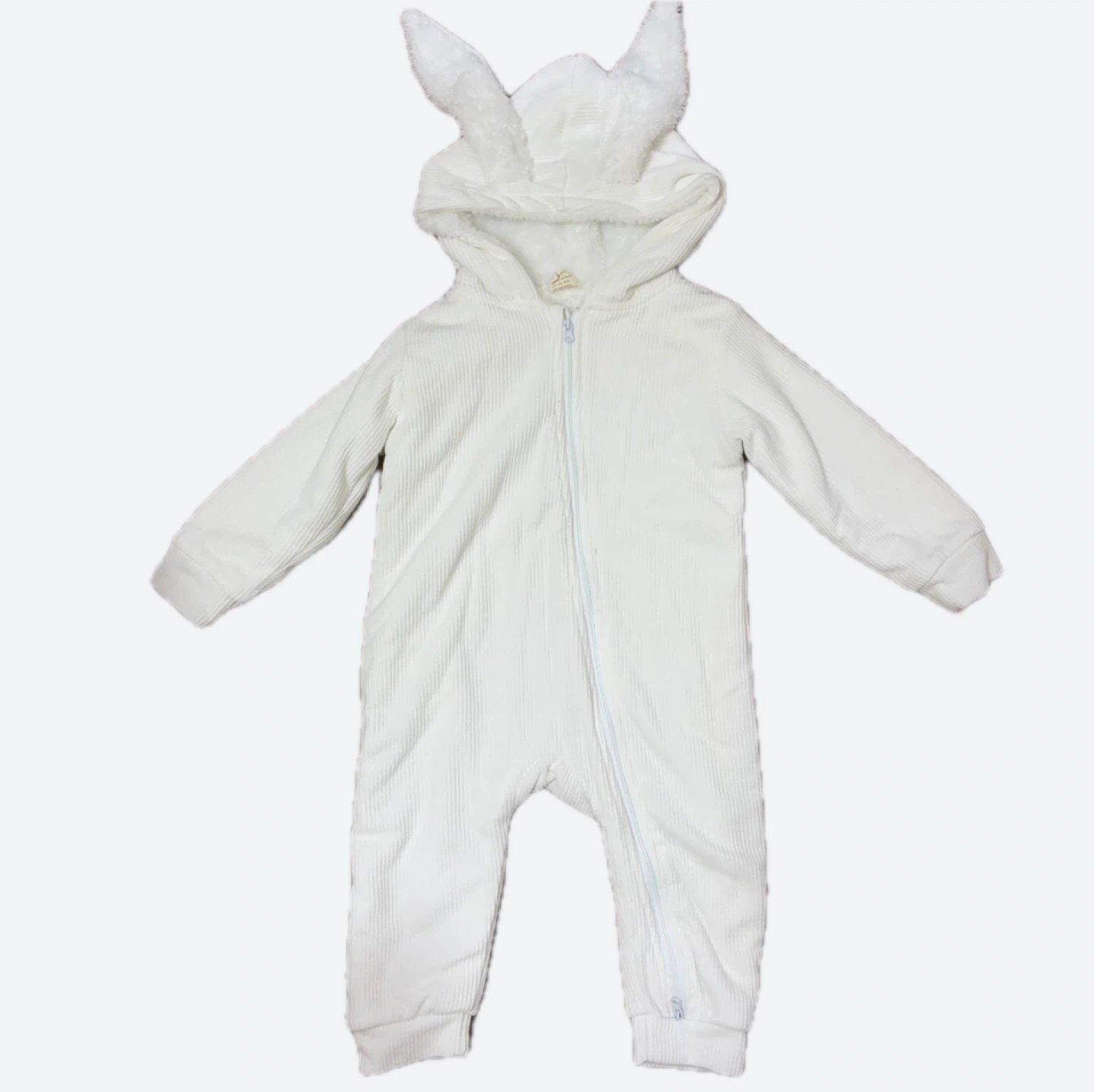 キッズテイルズ うさ耳ロンパース 白 90cm