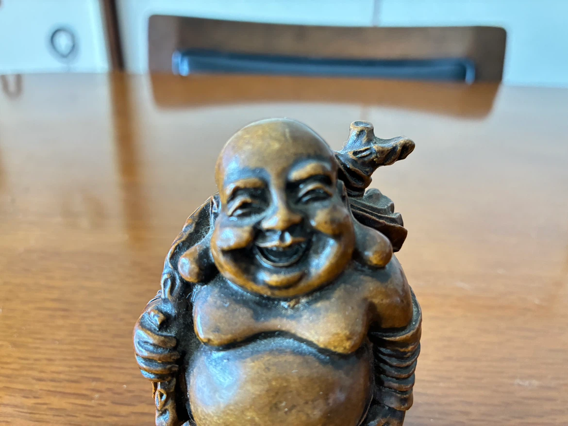 布袋尊 置物 黄金袋 縁起物 高岡銅器