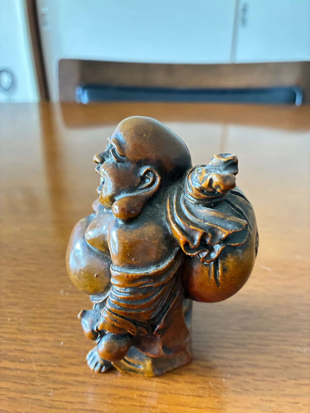 布袋尊 置物 黄金袋 縁起物 高岡銅器の写真2枚目