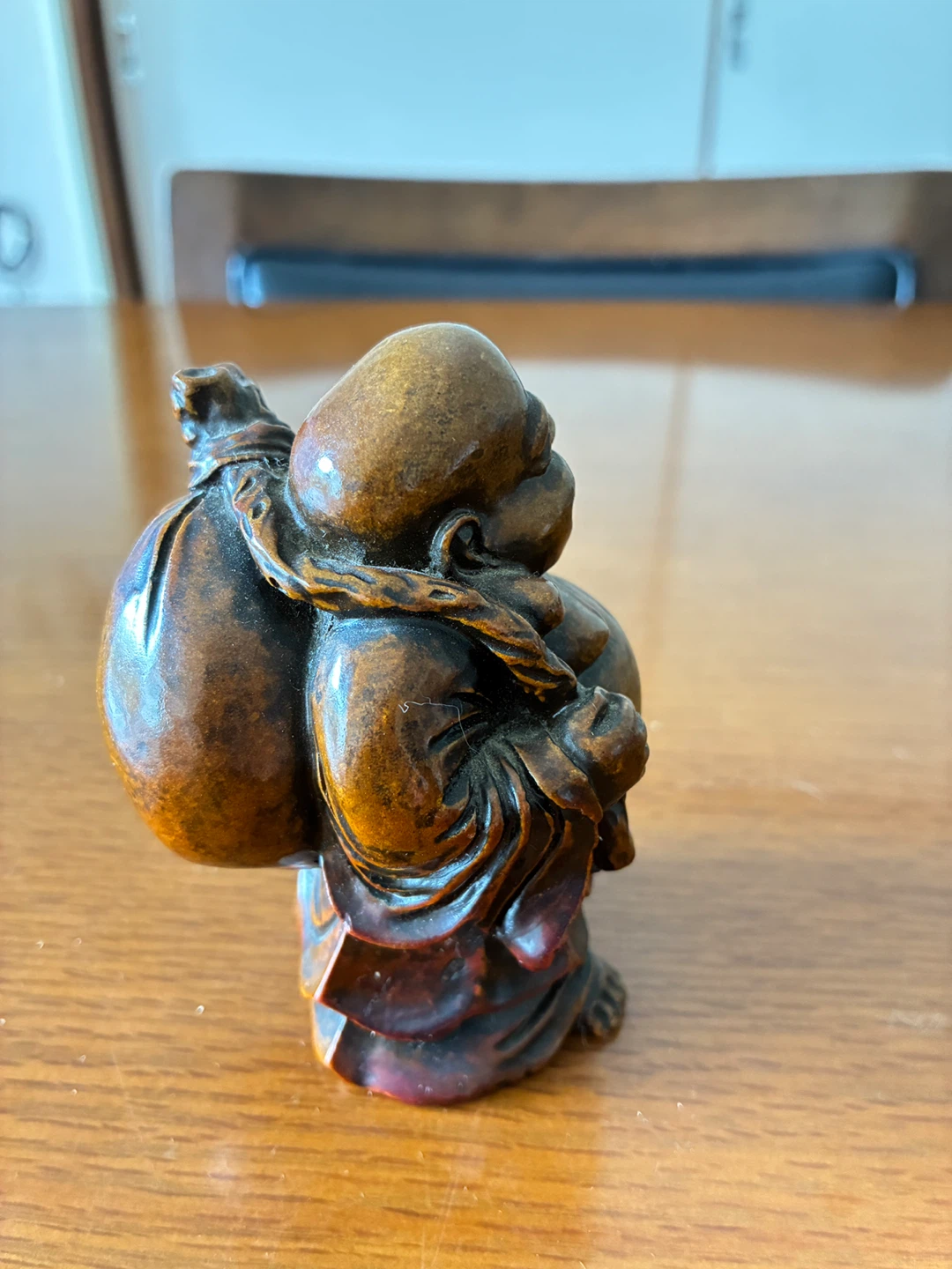 布袋尊 置物 黄金袋 縁起物 高岡銅器の写真3枚目