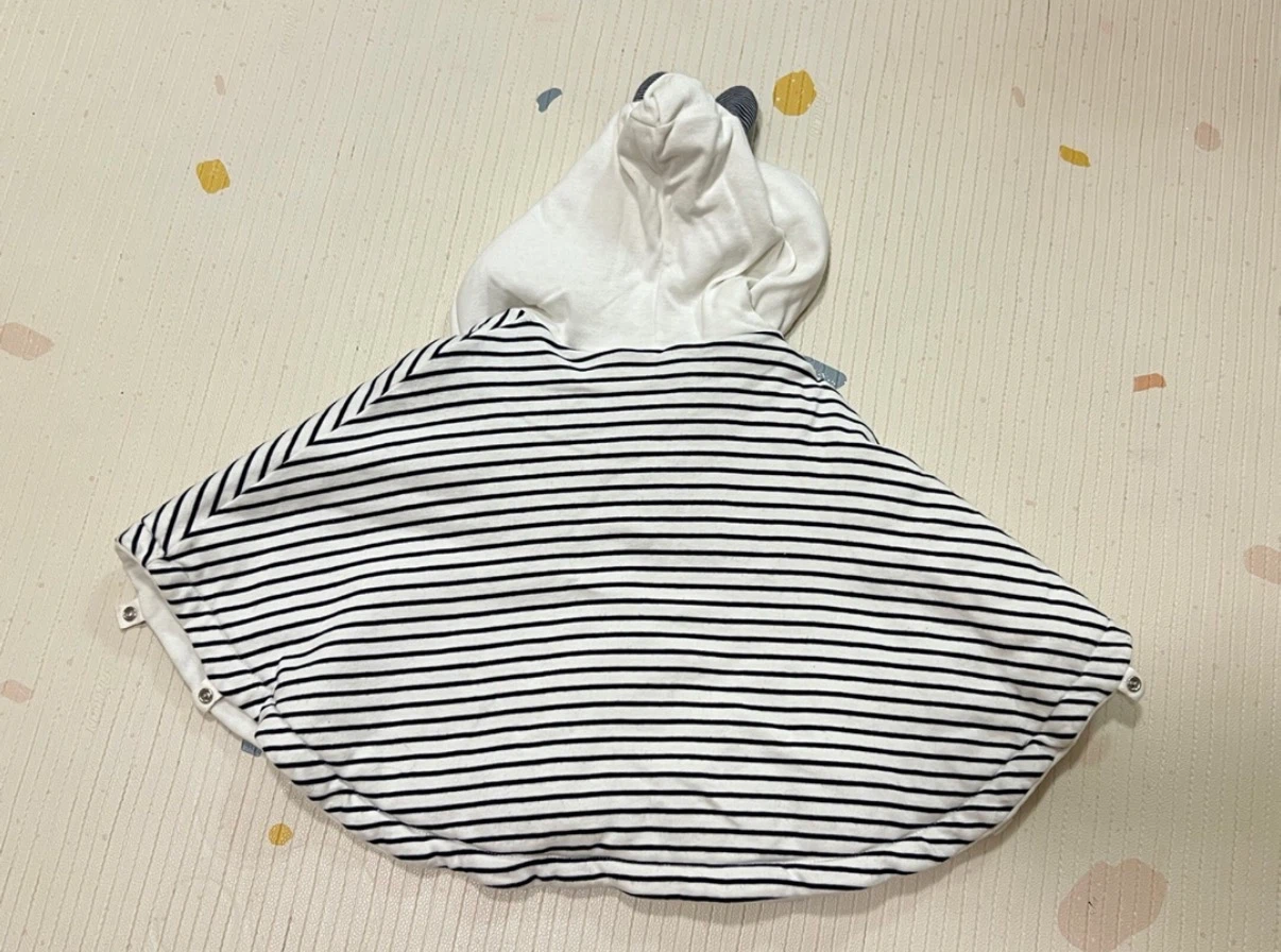 プチバトー ポンチョ ボーダー 耳付きの写真3枚目