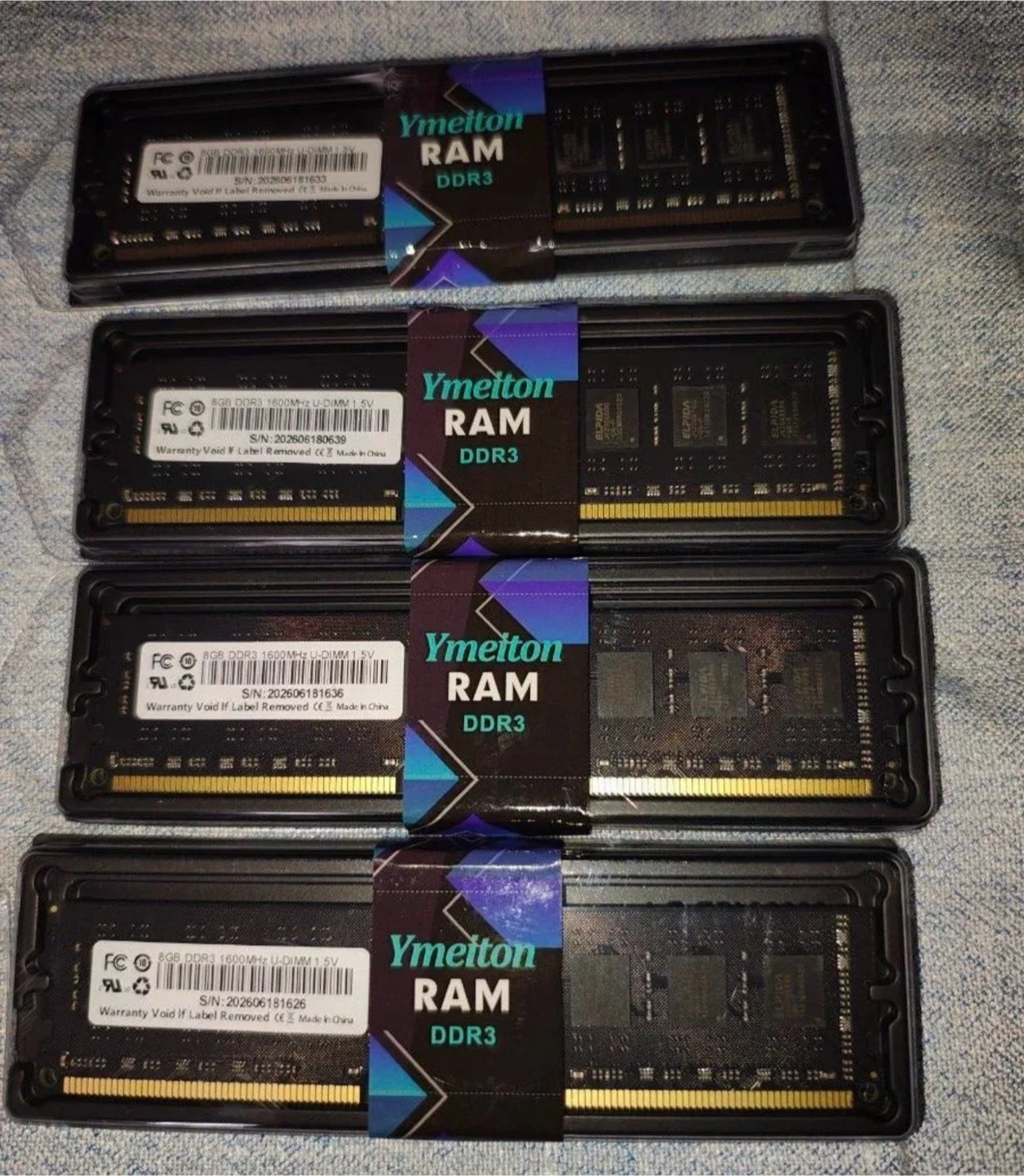 新品未開封品　Ymeiton RAM DDR3 8GB 1600MHz　4枚　デスクトップメモリースティック ジャンク品