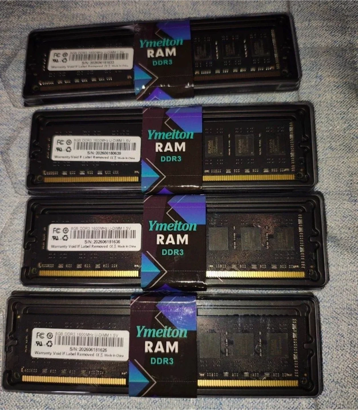 新品未開封品 Ymeiton RAM DDR3 8GB 1600MHz 4枚 デスクトップメモリースティック ジャンク品